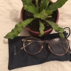 J Crew 2+ Reading glasses translucent pink